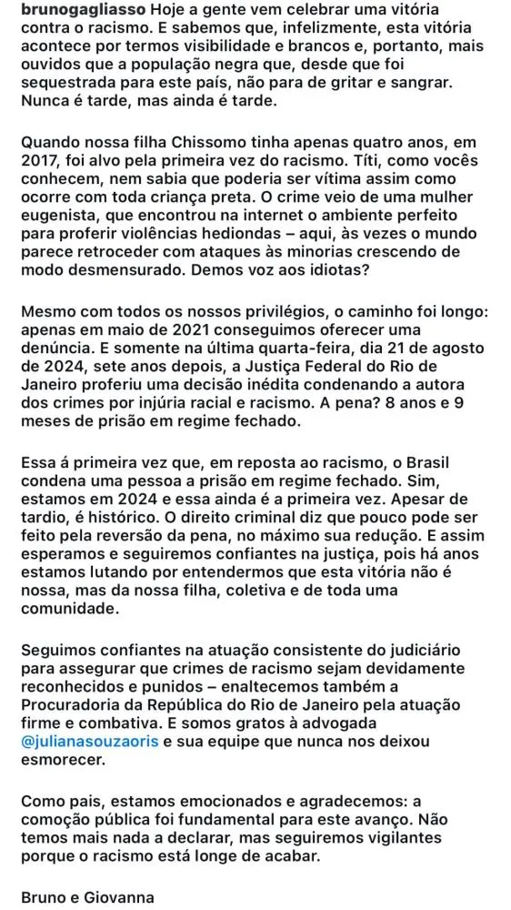 VEJA A DECLARA&Ccedil;&Atilde;O DO CASAL NA REDE SOCIAL