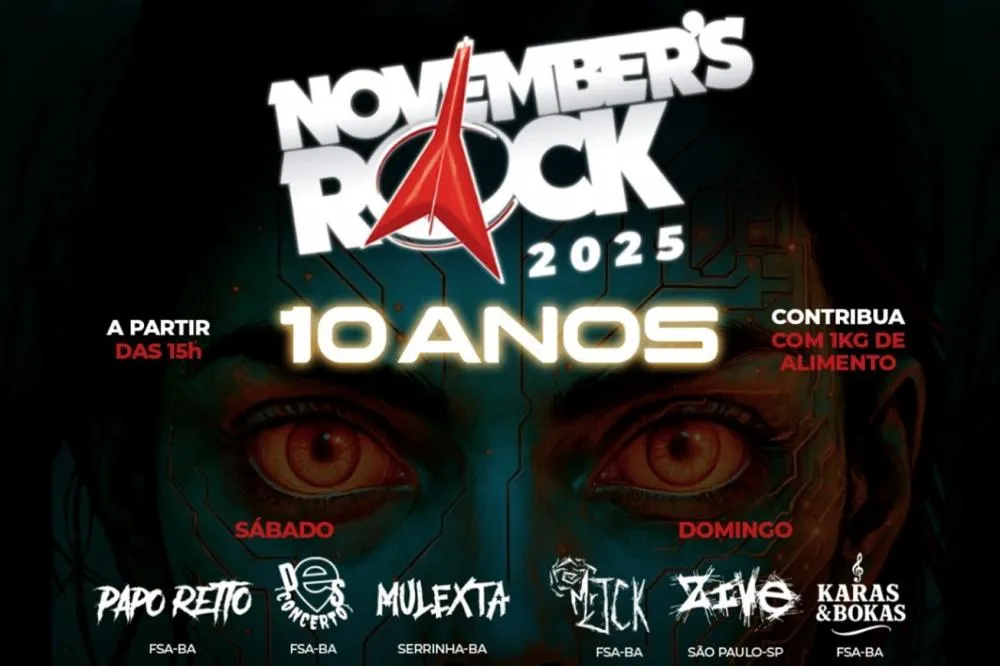 Festival beneficente Novembers Rock celebra 10 anos com edição especial em Feira de Santana