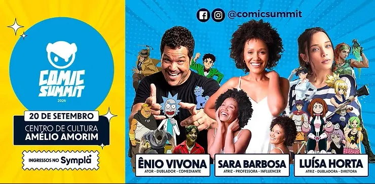 Comic Summit 2026 reúne games, dubladores e cultura geek no dia 20, em Feira de Santana